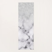 Glamoureus Silver White Glitter Marmer Gradient Yogamat (Achterkant)