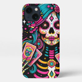 Glamoureus skelet, tarot kaarten iPhone Case 13 Hoesje