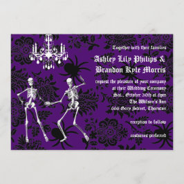 Glamoureus Skeletons Wedding (paars) Kaart