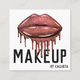 Glamoureus spaarachtig Roos Glitter Drijft Lips Ma Vierkante Visitekaartje