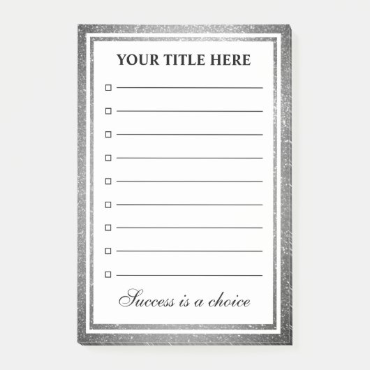 Glamoureus sparant glitter checkbox post-it® notes (Voorkant)