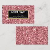 GLAMOUREUS SPARKLE schattig stijlvol goud roze gli Visitekaartje (Voorkant / Achterkant)