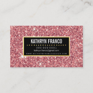 GLAMOUREUS SPARKLE schattig stijlvol goud roze gli Visitekaartje