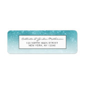 Glamoureus Sparkly Aqua Blue Glitter Sequin Ombre Etiket (Voorkant)