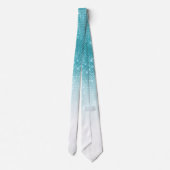 Glamoureus Sparkly Aqua Blue Glitter Sequin Ombre Stropdas (Achterkant)