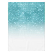 Glamoureus Sparkly Aqua Blue Glitter Sequin Ombre Tafelkleed (Voorkant)