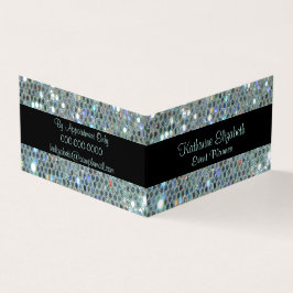 Glamoureus Sparkly Glitzy Silver Bling Visitekaartje