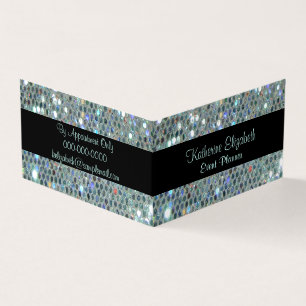 Glamoureus Sparkly Glitzy Silver Bling Visitekaartje