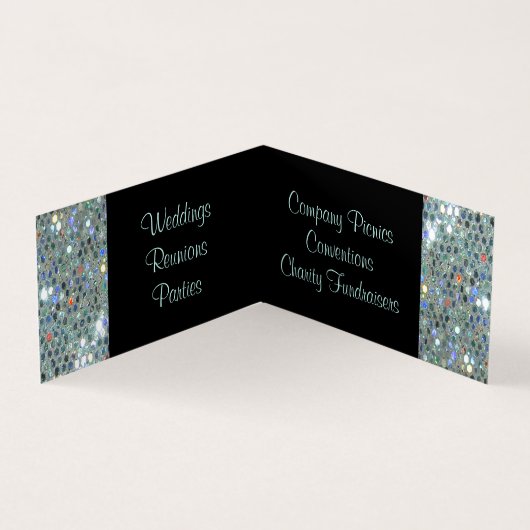 Glamoureus Sparkly Glitzy Silver Bling Visitekaartje (Binnen)