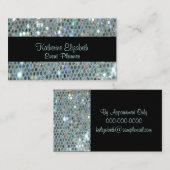 Glamoureus Sparkly Glitzy Silver Bling Visitekaartje (Voorkant / Achterkant)