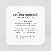 Glamoureus Sparkly Gold Glitter Makeup Artist Vierkante Visitekaartje (Achterkant)