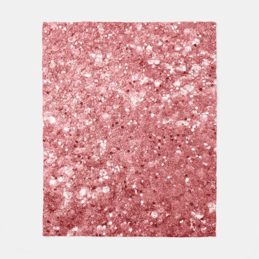 Glamoureus Sparkly Pink Glitter Fleece Deken (Voorkant)
