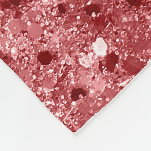 Glamoureus Sparkly Pink Glitter Fleece Deken (Hoek)