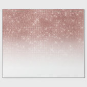 Glamoureus Sparkly Roos Gold Glitter Sequin Ombre Cadeaupapier (Vlak)