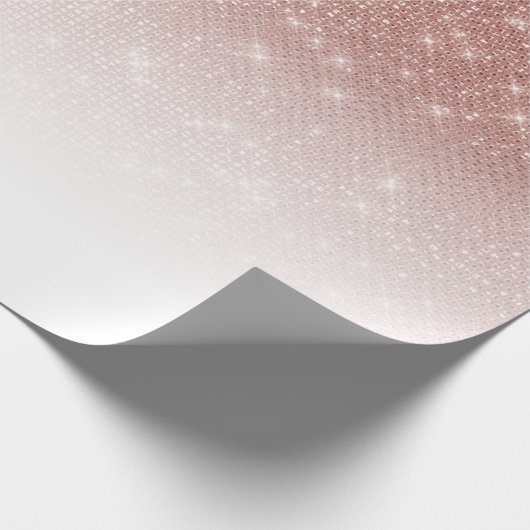 Glamoureus Sparkly Roos Gold Glitter Sequin Ombre Cadeaupapier (Hoek)