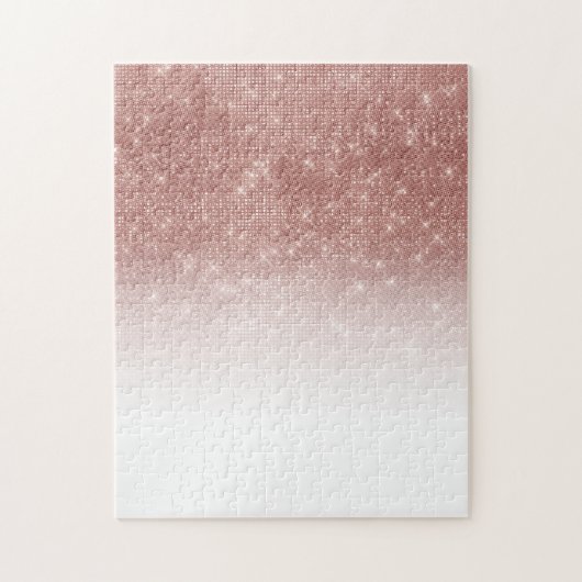 Glamoureus Sparkly Roos Gold Glitter Sequin Ombre Legpuzzel (Verticaal)