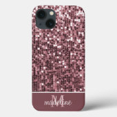 Glamoureus Sparkly Roos Sequin/Glitter Name Case-Mate iPhone Case (Achterkant)