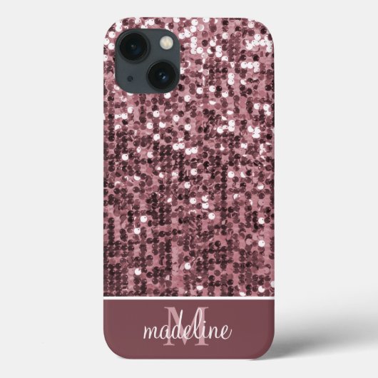 Glamoureus Sparkly Roos Sequin/Glitter Name Case-Mate iPhone Case (Achterkant)