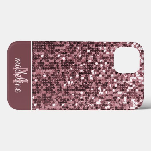 Glamoureus Sparkly Roos Sequin/Glitter Name Case-Mate iPhone Case (Achterkant (horizontaal))
