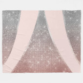 Glamoureus Sparkly Silver Roos Gold Glitter Geo Fleece Deken (Voorkant (Horizontaal))