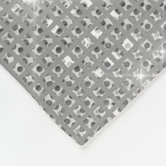 Glamoureus Sparkly Silver Roos Gold Glitter Geo Fleece Deken (Hoek)