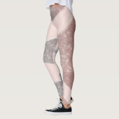 Glamoureus Sparkly Silver Roos Gold Glitter Geo Leggings (Links)