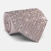 Glamoureus Sparkly Silver Roos Gold Glitter Geo Stropdas (Opgerold)