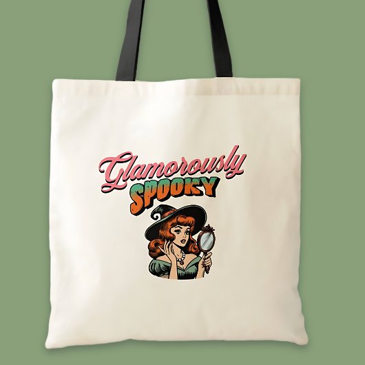 Glamoureus Spooky Witch Halloween Tote Bag