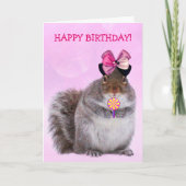 Glamoureus Squirrel Birthay Kaart (Voorkant)