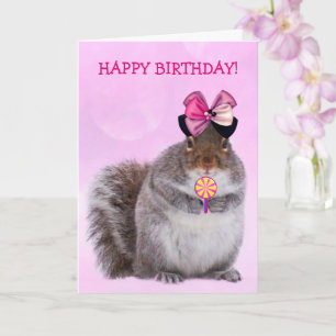 Glamoureus Squirrel Birthay Kaart
