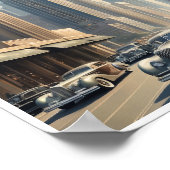 Glamoureus stadsbeeld strakke wolkenkrabbers poster (Hoek)