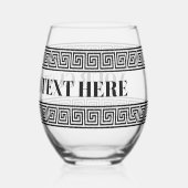 Glamoureus stengless wijnglas met Griekse sleutelp Wijnglas Zonder Voet (Achterkant)