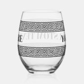 Glamoureus stengless wijnglas met Griekse sleutelp Wijnglas Zonder Voet (Rechts)