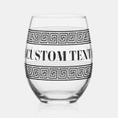 Glamoureus stengless wijnglas met Griekse sleutelp Wijnglas Zonder Voet (Links)