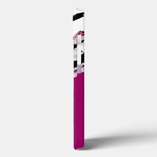 Glamoureus Stiletto High Heels en Faux Pareltjes Case-Mate iPhone Case (Achterkant / Links)