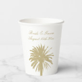 Glamoureus strand bruiloft partij levert op maat papieren bekers (Achterkant)