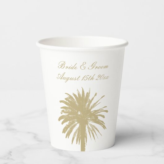 Glamoureus strand bruiloft partij levert op maat papieren bekers (Achterkant)