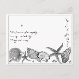 Glamoureus strand in Silver RSVP Briefkaart
