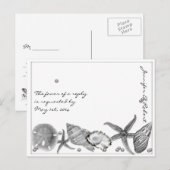 Glamoureus strand in Silver RSVP Briefkaart (Voorkant / Achterkant)