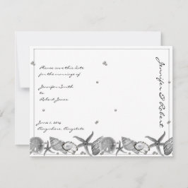 Glamoureus strand in Silver Save the Date Kaart