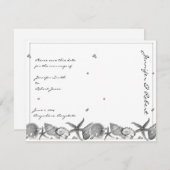 Glamoureus strand in Silver Save the Date Kaart (Voorkant / Achterkant)
