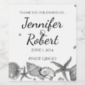 Glamoureus strand in Silver Wine Label Wijn Etiket (Enkel label)