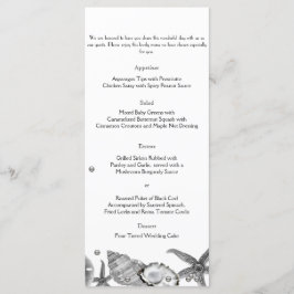 Glamoureus strand in zilveren bruiloft Menu