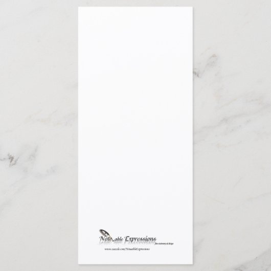 Glamoureus strand in zilveren bruiloft Menu (Achterkant)