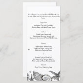 Glamoureus strand in zilveren bruiloft Menu (Voorkant / Achterkant)