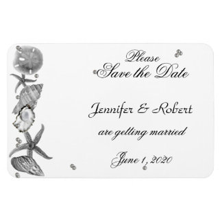 Glamoureus strand in zilveren bruiloft Save the Da Magneet