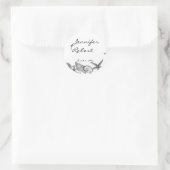 Glamoureus strand in zilveren envelopzegel ronde sticker (Tas)