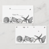 Glamoureus strand in zilveren trouwplaats kaarten plaatskaartje (Voorkant / Achterkant)