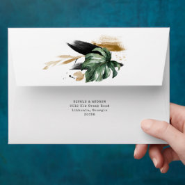 Glamoureus Summer Greenery Wedding Matching Envelop