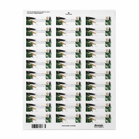 Glamoureus Summer Greenery Wedding Return Etiket (Full Sheet)